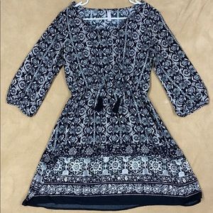 Black and white floral dress